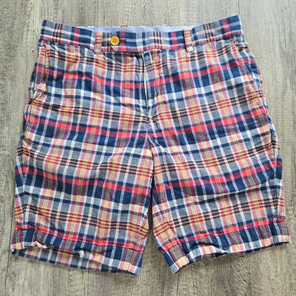 Brooks Brothers Mens Plaid Bermuda Shorts‎ Size 32 Cotton Multi Color Preppy